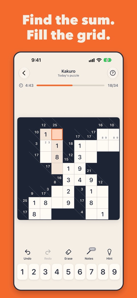 Solving a Kakuro grid